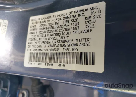 2014 Honda Cr-V Ex from USA, damaged, VIN 2HKRM4H55EH606763